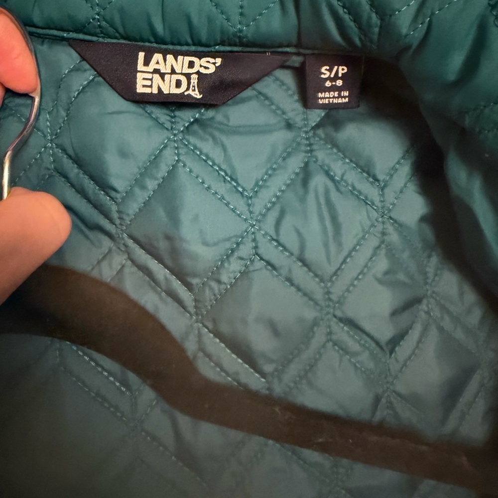 Lands End Lightweight Quilted Jacket Size Small 4-6 Button Front Pockets - Picture 7 of 7
